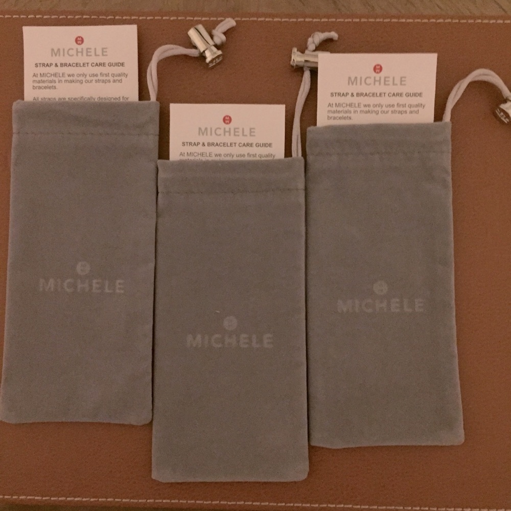 Lot 3 Michele watch pouches strap/bracelet storage